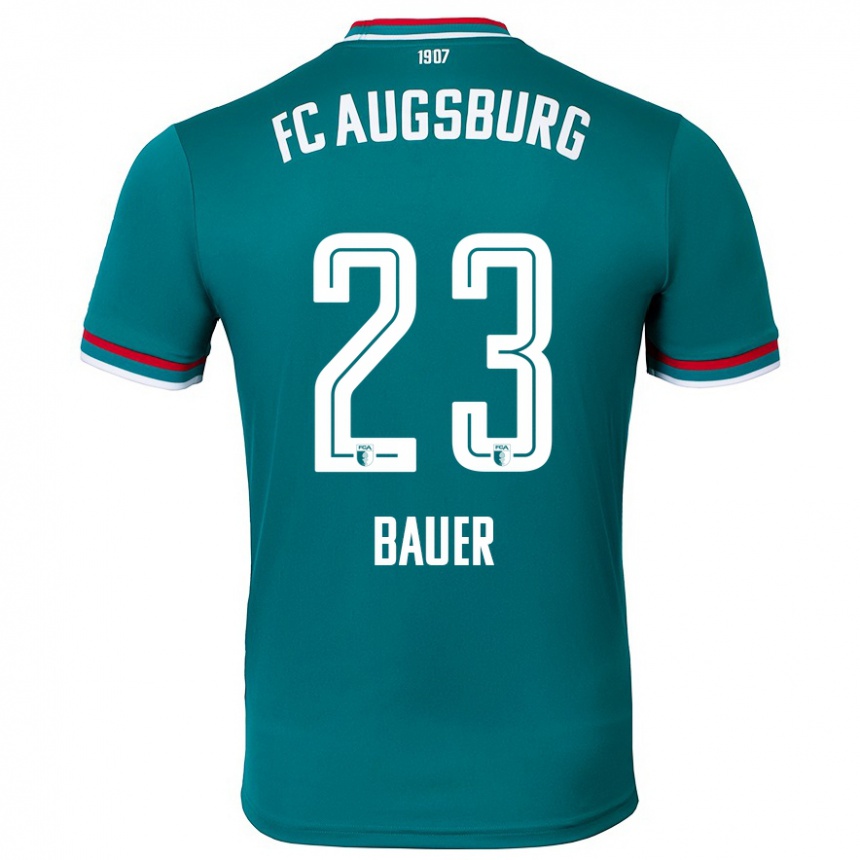 Kinder Fußball Maximilian Bauer #23 Dunkelgrün Auswärtstrikot Trikot 2024/25 T-Shirt Luxemburg