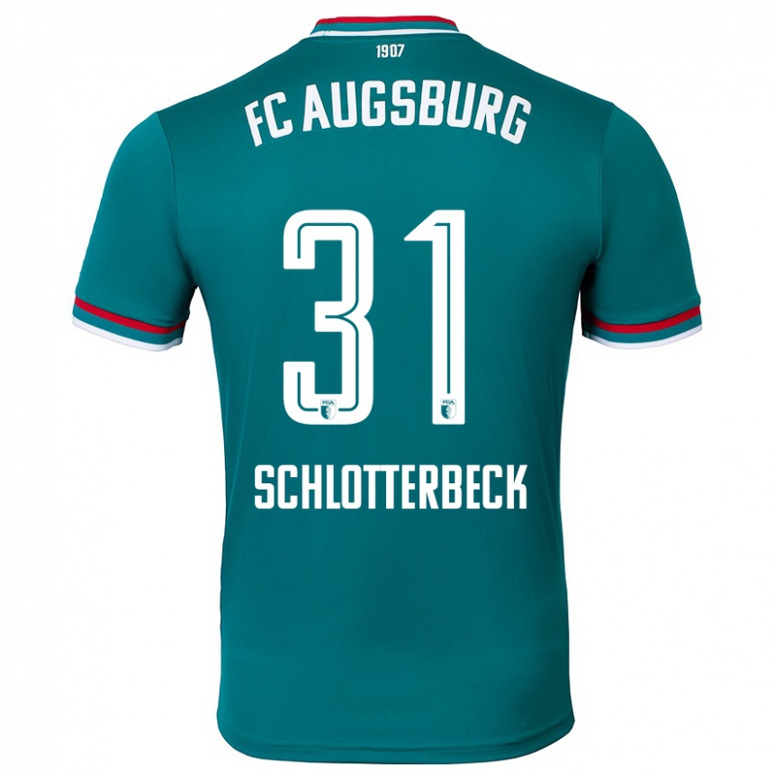 Kinder Fußball Keven Schlotterbeck #31 Dunkelgrün Auswärtstrikot Trikot 2024/25 T-Shirt Luxemburg