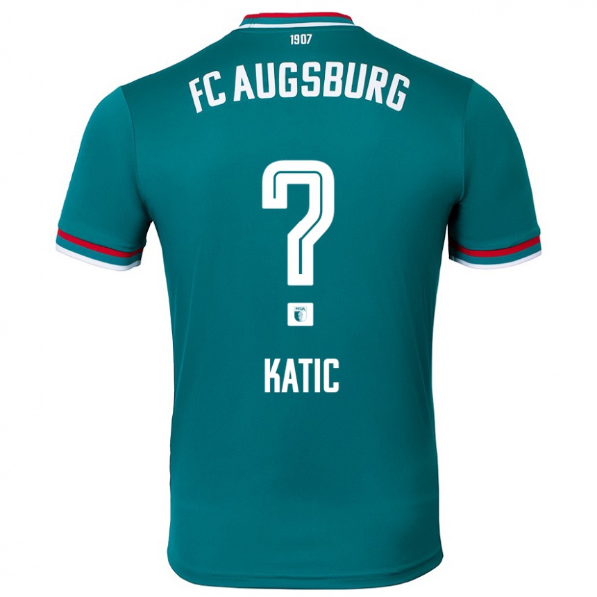 Kinder Fußball Daniel Katic #0 Dunkelgrün Auswärtstrikot Trikot 2024/25 T-Shirt Luxemburg