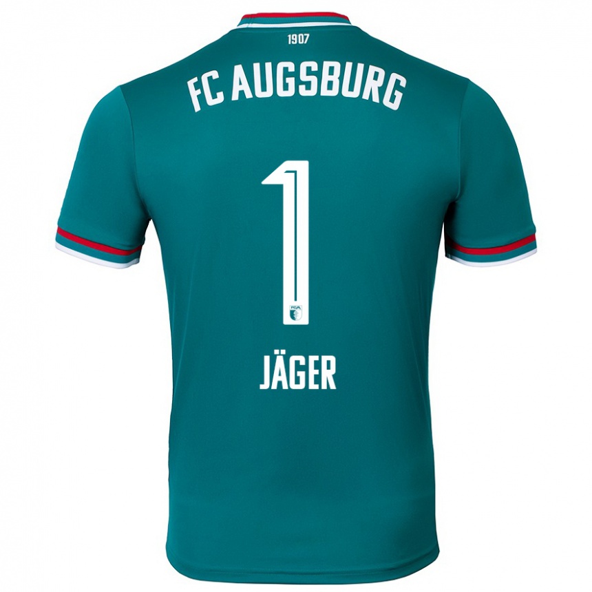 Kinder Fußball Tobias Jäger #1 Dunkelgrün Auswärtstrikot Trikot 2024/25 T-Shirt Luxemburg