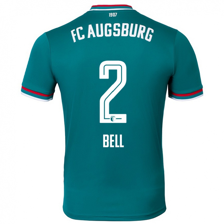 Kinder Fußball Julian Bell #2 Dunkelgrün Auswärtstrikot Trikot 2024/25 T-Shirt Luxemburg