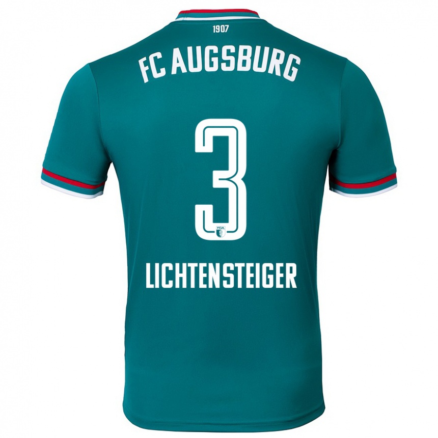 Kinder Fußball David Lichtensteiger #3 Dunkelgrün Auswärtstrikot Trikot 2024/25 T-Shirt Luxemburg