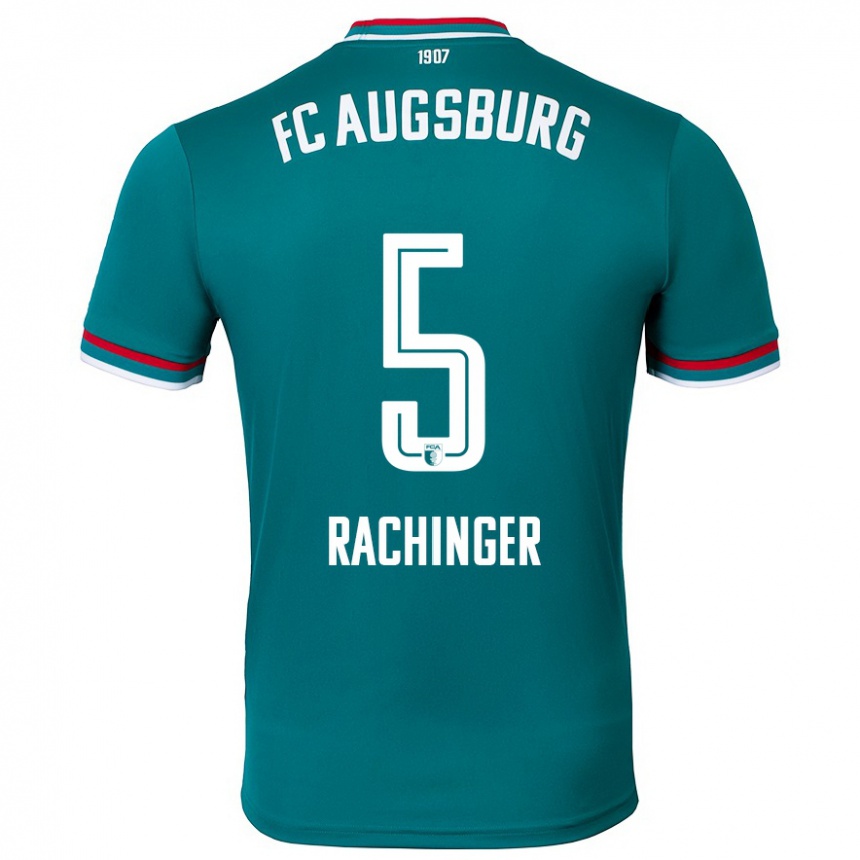 Kinder Fußball Lorenz Rachinger #5 Dunkelgrün Auswärtstrikot Trikot 2024/25 T-Shirt Luxemburg