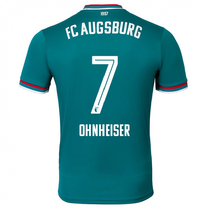 Kinder Fußball Nico Ohnheiser #7 Dunkelgrün Auswärtstrikot Trikot 2024/25 T-Shirt Luxemburg