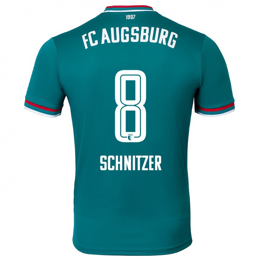 Kinder Fußball Tim Schnitzer #8 Dunkelgrün Auswärtstrikot Trikot 2024/25 T-Shirt Luxemburg