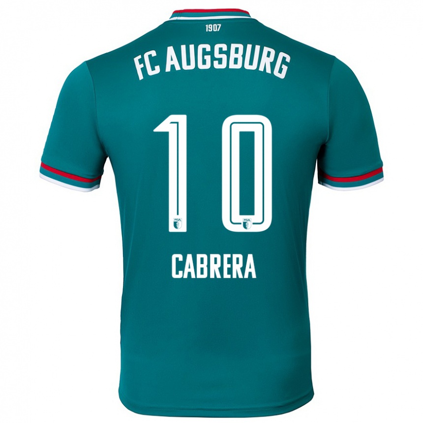 Kinder Fußball Juan Cabrera #10 Dunkelgrün Auswärtstrikot Trikot 2024/25 T-Shirt Luxemburg