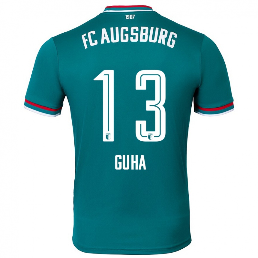 Kinder Fußball Felix Guha #13 Dunkelgrün Auswärtstrikot Trikot 2024/25 T-Shirt Luxemburg