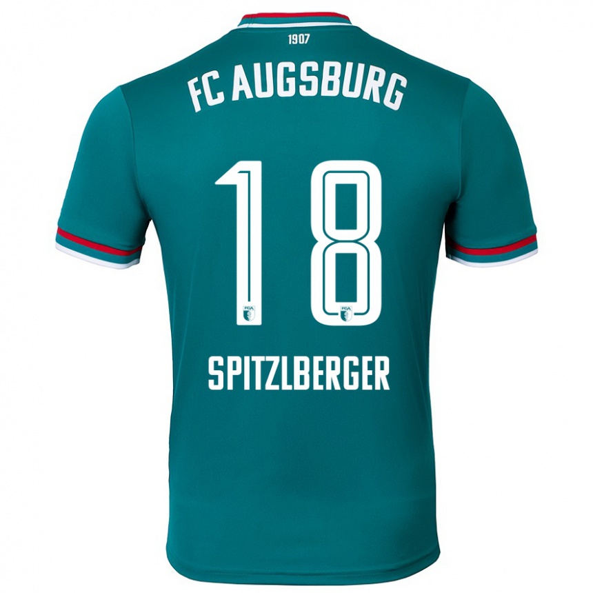 Kinder Fußball Jordan Spitzlberger #18 Dunkelgrün Auswärtstrikot Trikot 2024/25 T-Shirt Luxemburg