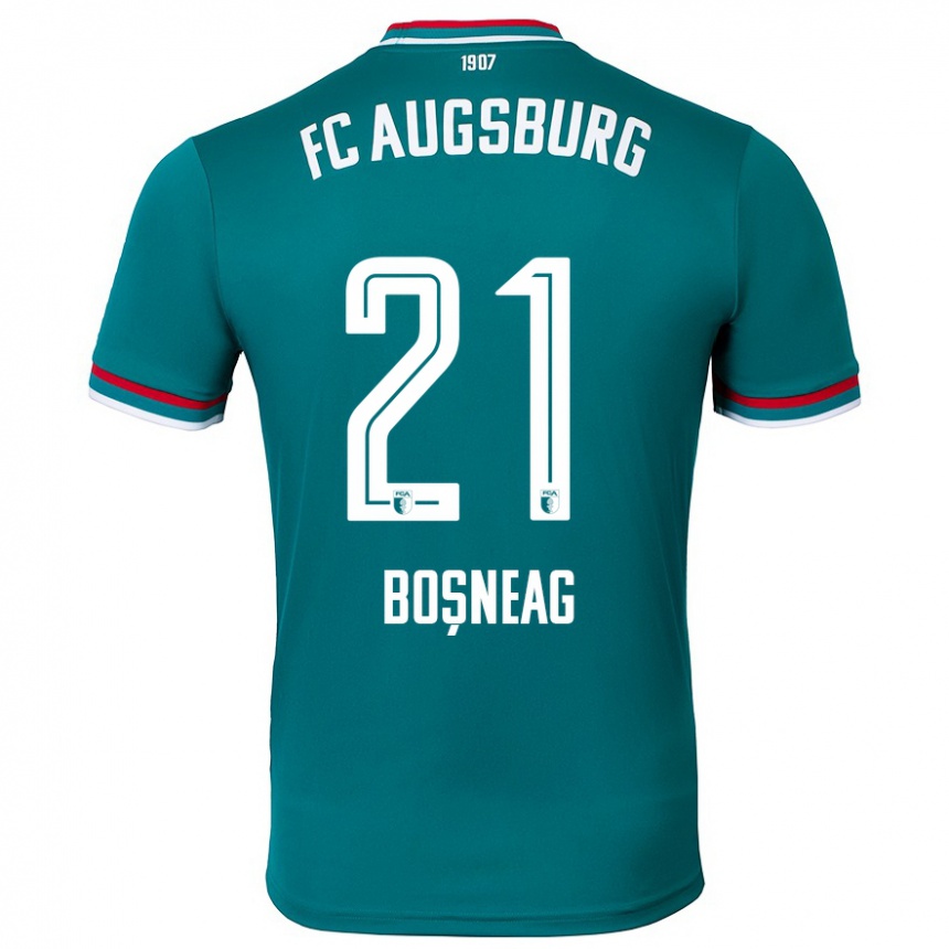 Kinder Fußball Ioan Boșneag #21 Dunkelgrün Auswärtstrikot Trikot 2024/25 T-Shirt Luxemburg