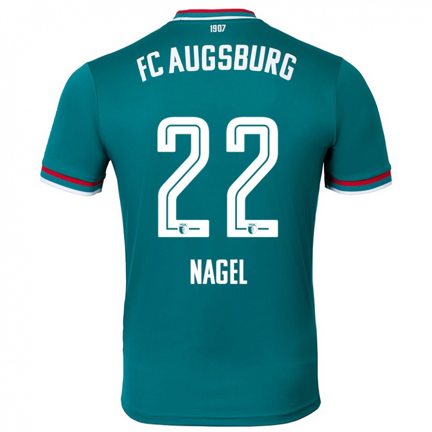 Kinder Fußball Timo Nagel #22 Dunkelgrün Auswärtstrikot Trikot 2024/25 T-Shirt Luxemburg