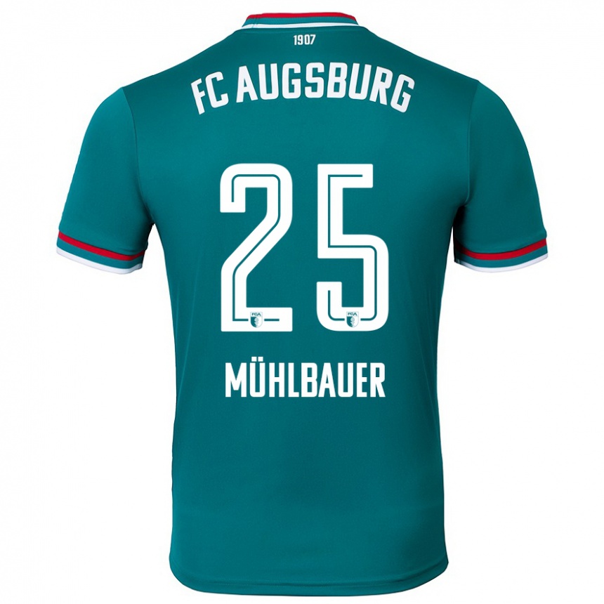 Kinder Fußball Simon Mühlbauer #25 Dunkelgrün Auswärtstrikot Trikot 2024/25 T-Shirt Luxemburg