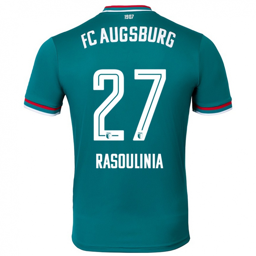 Kinder Fußball Nick Rasoulinia #27 Dunkelgrün Auswärtstrikot Trikot 2024/25 T-Shirt Luxemburg