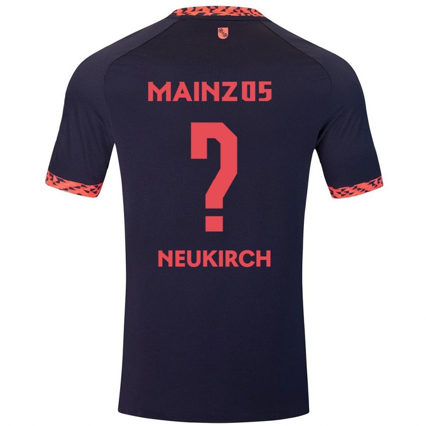 Kinder Fußball Nico Neukirch #0 Blau Korallenrot Auswärtstrikot Trikot 2024/25 T-Shirt Luxemburg