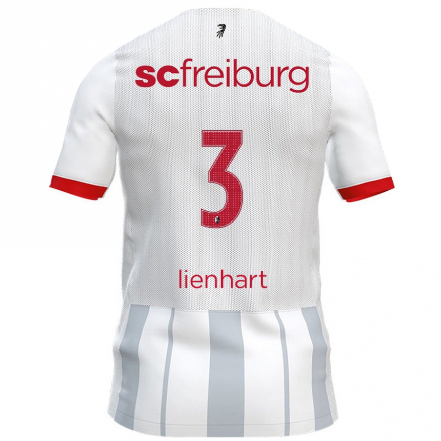 Kinder Fußball Philipp Lienhart #3 Weiß Grau Auswärtstrikot Trikot 2024/25 T-Shirt Luxemburg