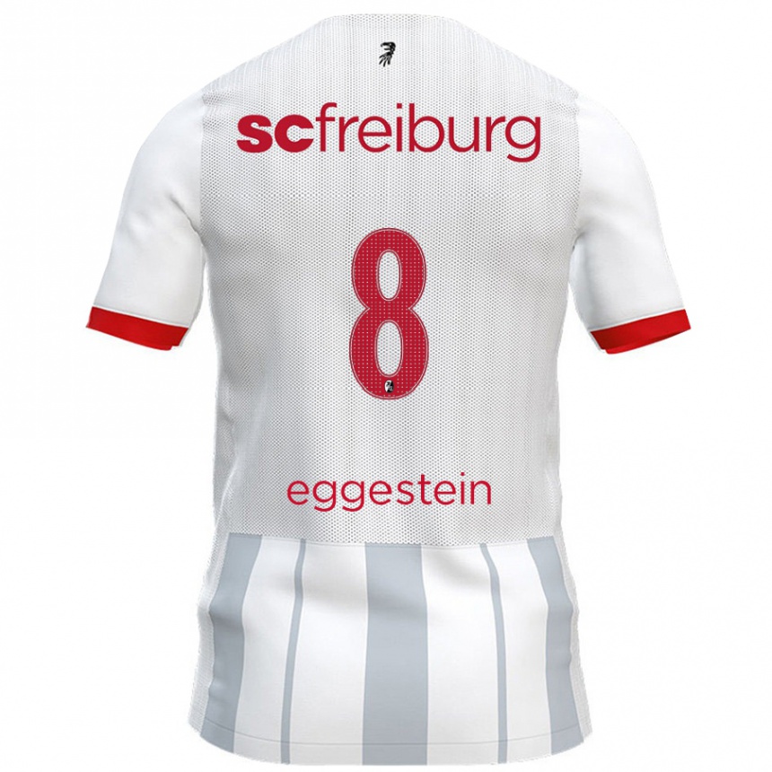 Kinder Fußball Maximilian Eggestein #8 Weiß Grau Auswärtstrikot Trikot 2024/25 T-Shirt Luxemburg