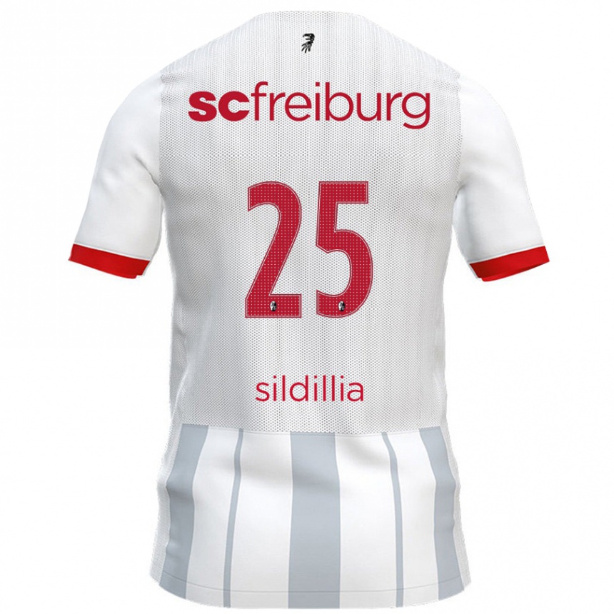 Kinder Fußball Kiliann Sildillia #25 Weiß Grau Auswärtstrikot Trikot 2024/25 T-Shirt Luxemburg