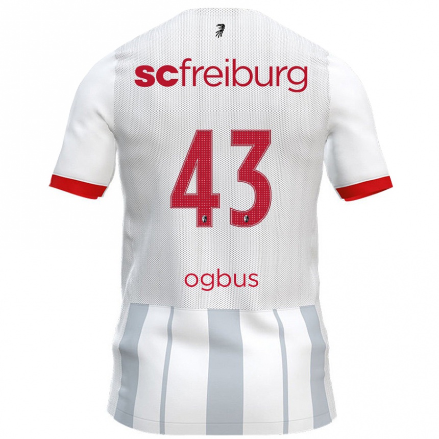 Kinder Fußball Bruno Ogbus #43 Weiß Grau Auswärtstrikot Trikot 2024/25 T-Shirt Luxemburg