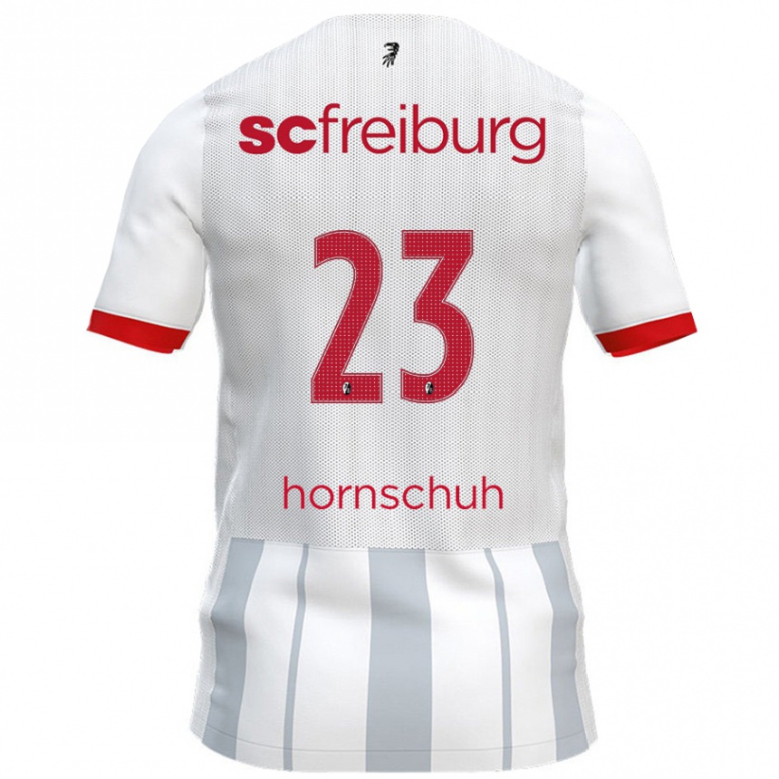 Kinder Fußball Marc Hornschuh #23 Weiß Grau Auswärtstrikot Trikot 2024/25 T-Shirt Luxemburg