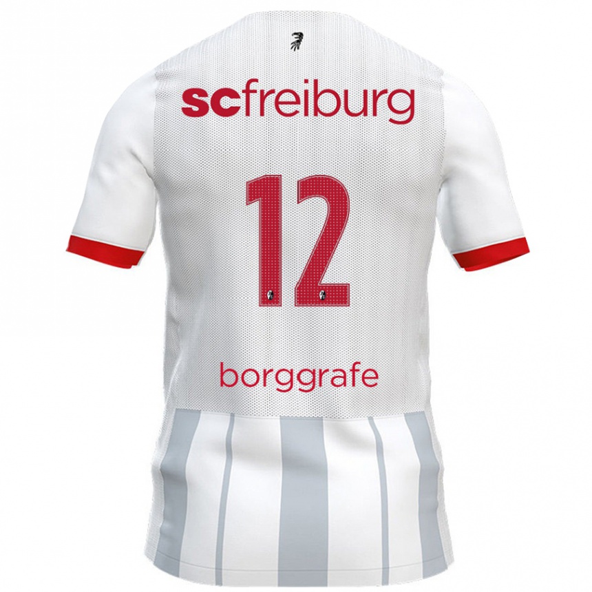 Kinder Fußball Rafaela Borggräfe #12 Weiß Grau Auswärtstrikot Trikot 2024/25 T-Shirt Luxemburg