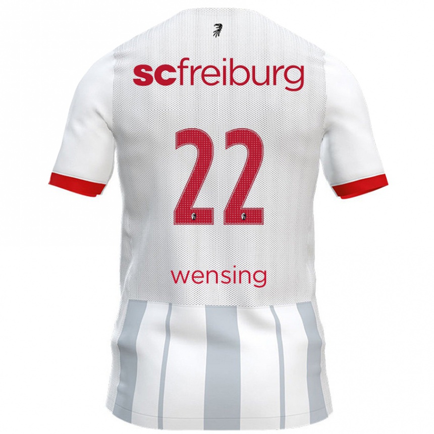 Kinder Fußball Luisa Wensing #22 Weiß Grau Auswärtstrikot Trikot 2024/25 T-Shirt Luxemburg