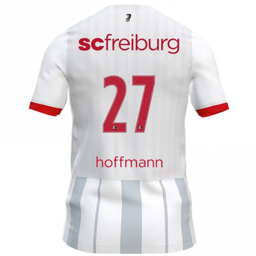 Kinder Fußball Giovanna Hoffmann #27 Weiß Grau Auswärtstrikot Trikot 2024/25 T-Shirt Luxemburg