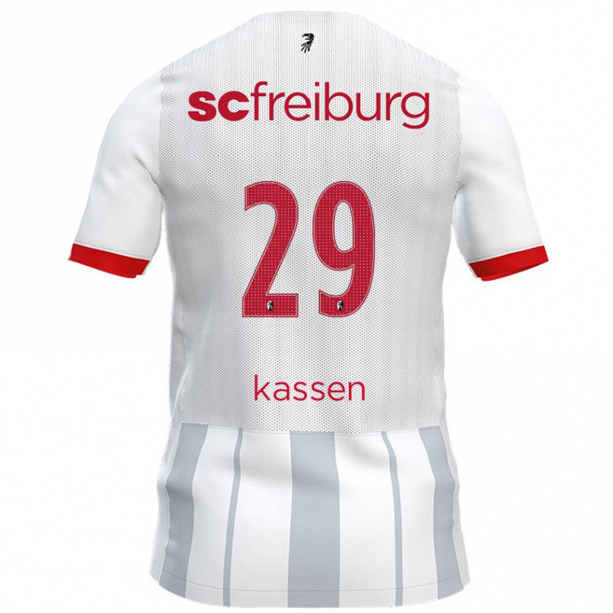 Kinder Fußball Julia Kassen #29 Weiß Grau Auswärtstrikot Trikot 2024/25 T-Shirt Luxemburg