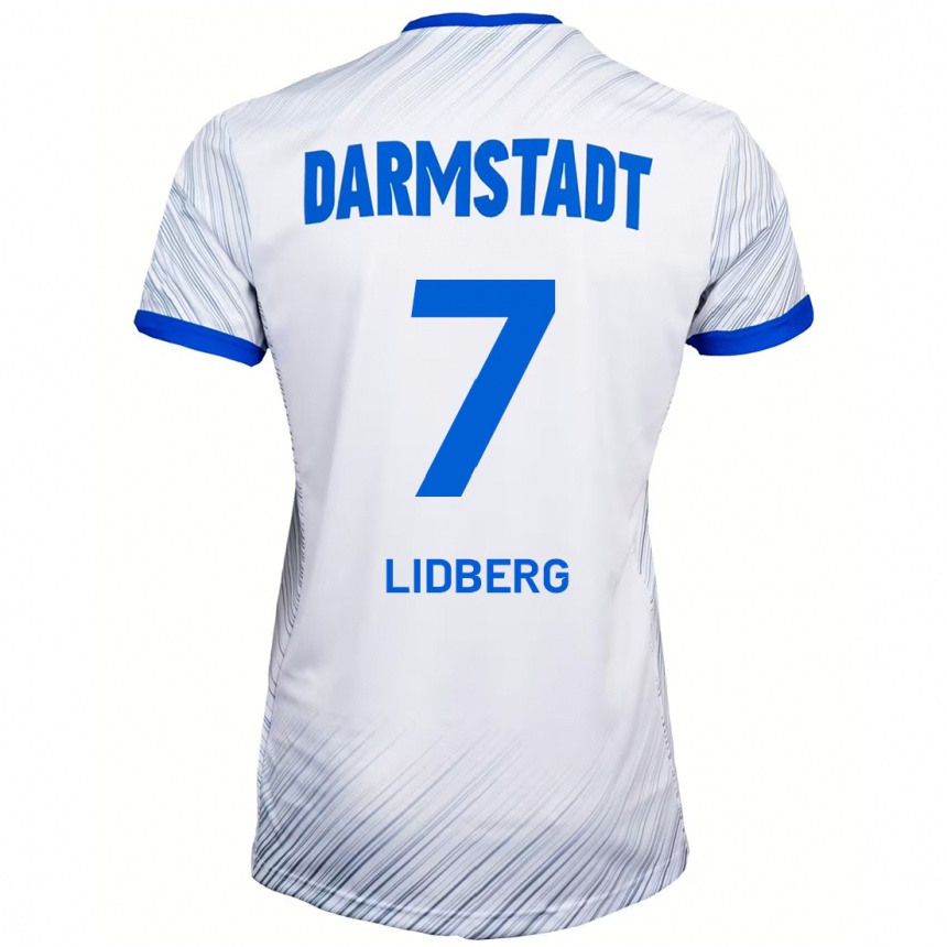 Kinder Fußball Isac Lidberg #7 Weiß Blau Auswärtstrikot Trikot 2024/25 T-Shirt Luxemburg