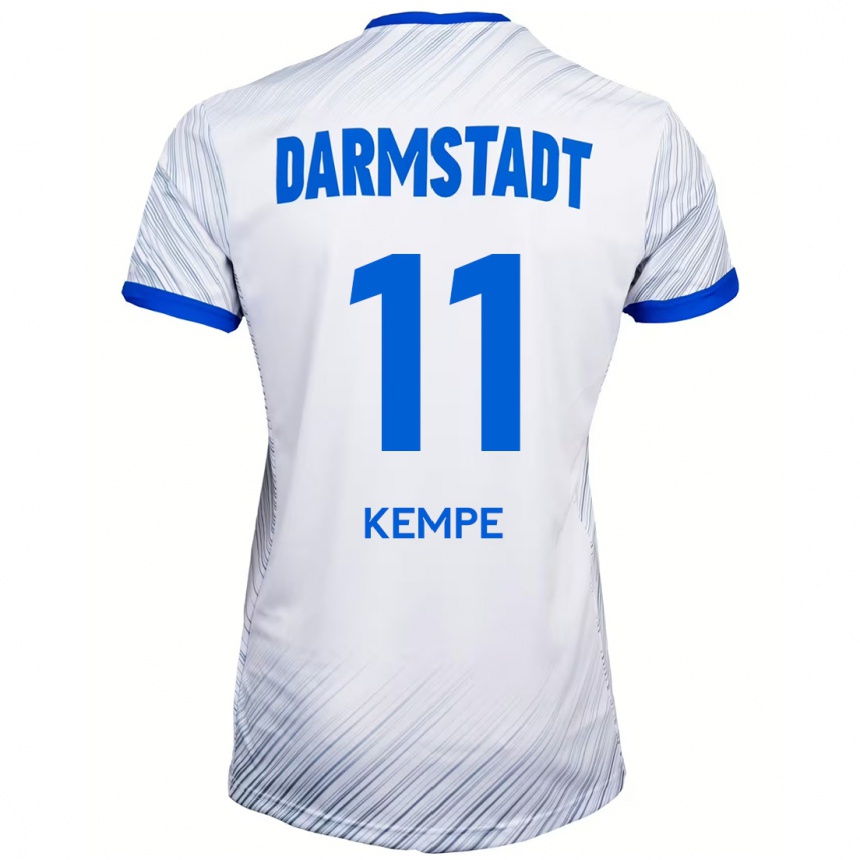 Kinder Fußball Tobias Kempe #11 Weiß Blau Auswärtstrikot Trikot 2024/25 T-Shirt Luxemburg