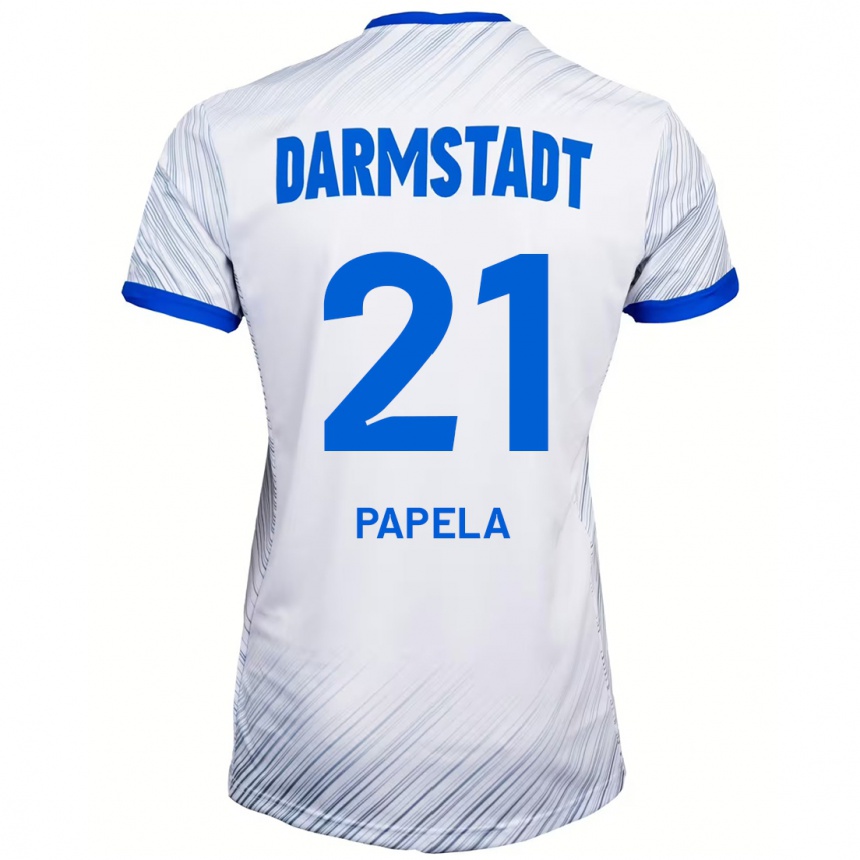 Kinder Fußball Merveille Papela #21 Weiß Blau Auswärtstrikot Trikot 2024/25 T-Shirt Luxemburg