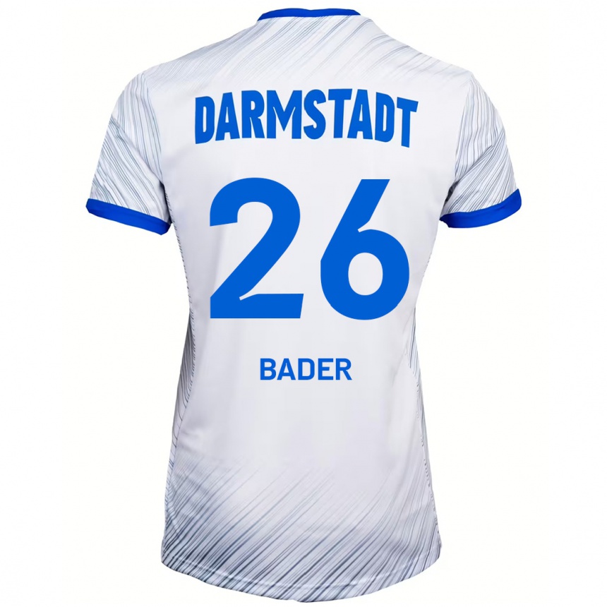 Kinder Fußball Matthias Bader #26 Weiß Blau Auswärtstrikot Trikot 2024/25 T-Shirt Luxemburg