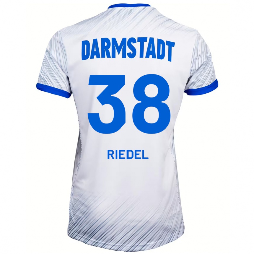 Kinder Fußball Clemens Riedel #38 Weiß Blau Auswärtstrikot Trikot 2024/25 T-Shirt Luxemburg