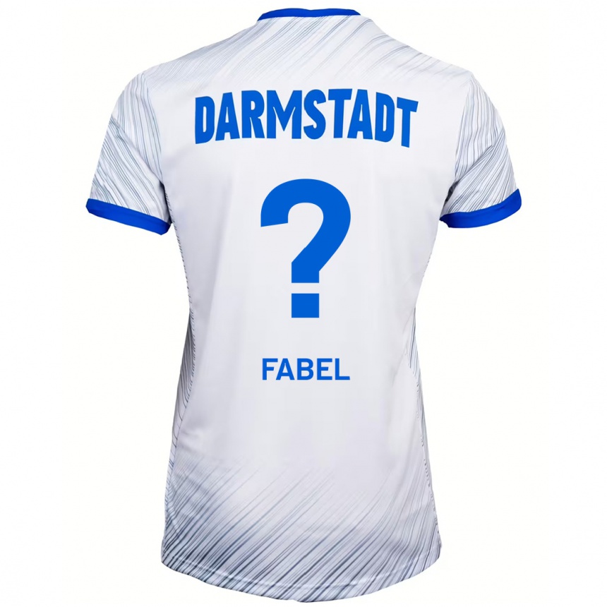 Kinder Fußball Lukas Fabel #0 Weiß Blau Auswärtstrikot Trikot 2024/25 T-Shirt Luxemburg