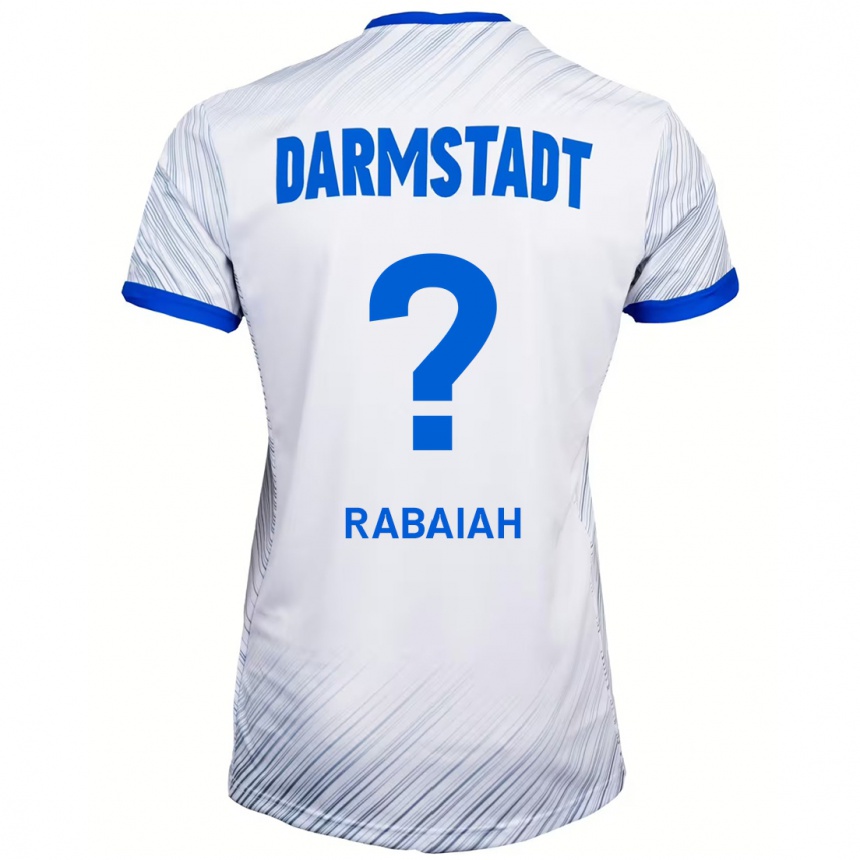 Kinder Fußball Ali Rabaiah #0 Weiß Blau Auswärtstrikot Trikot 2024/25 T-Shirt Luxemburg