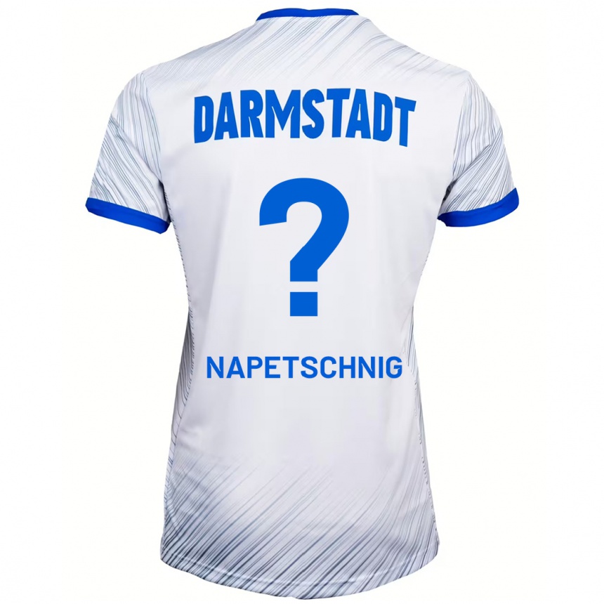 Kinder Fußball Raphael Napetschnig #0 Weiß Blau Auswärtstrikot Trikot 2024/25 T-Shirt Luxemburg