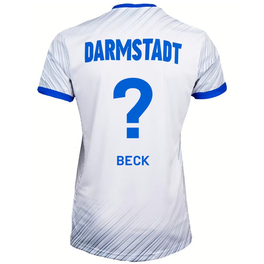 Kinder Fußball Kerim Beck #0 Weiß Blau Auswärtstrikot Trikot 2024/25 T-Shirt Luxemburg