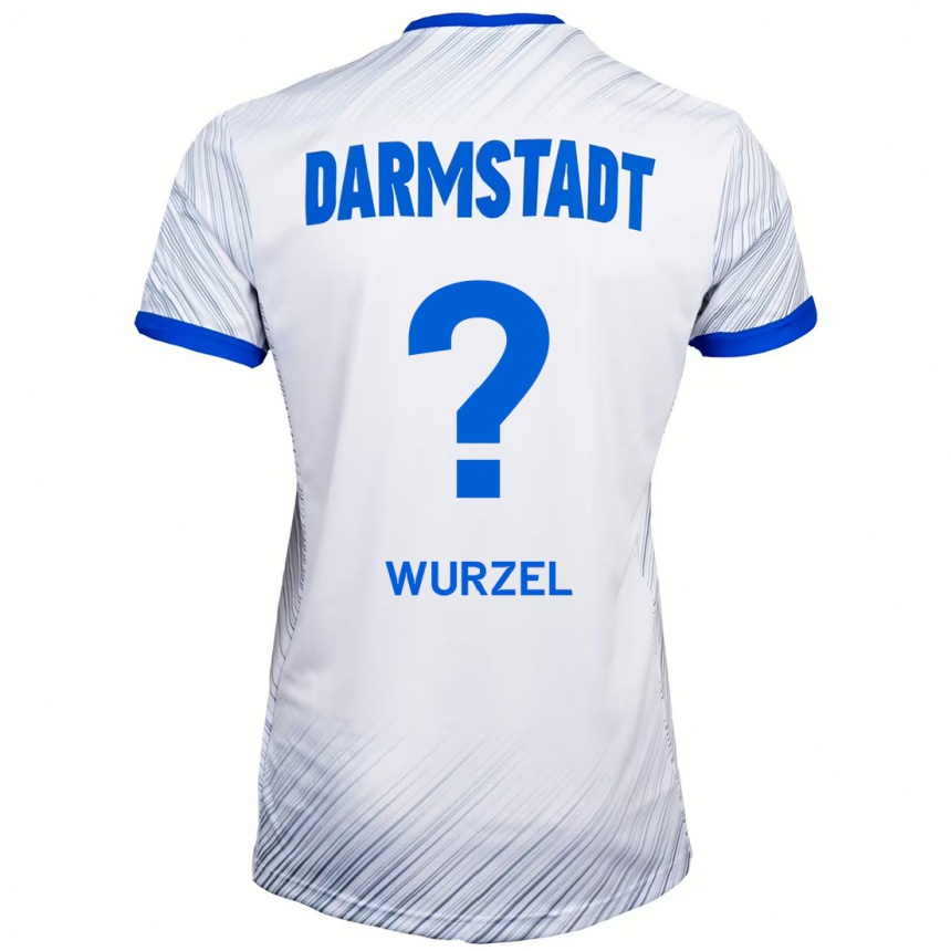 Kinder Fußball Elias Wurzel #0 Weiß Blau Auswärtstrikot Trikot 2024/25 T-Shirt Luxemburg