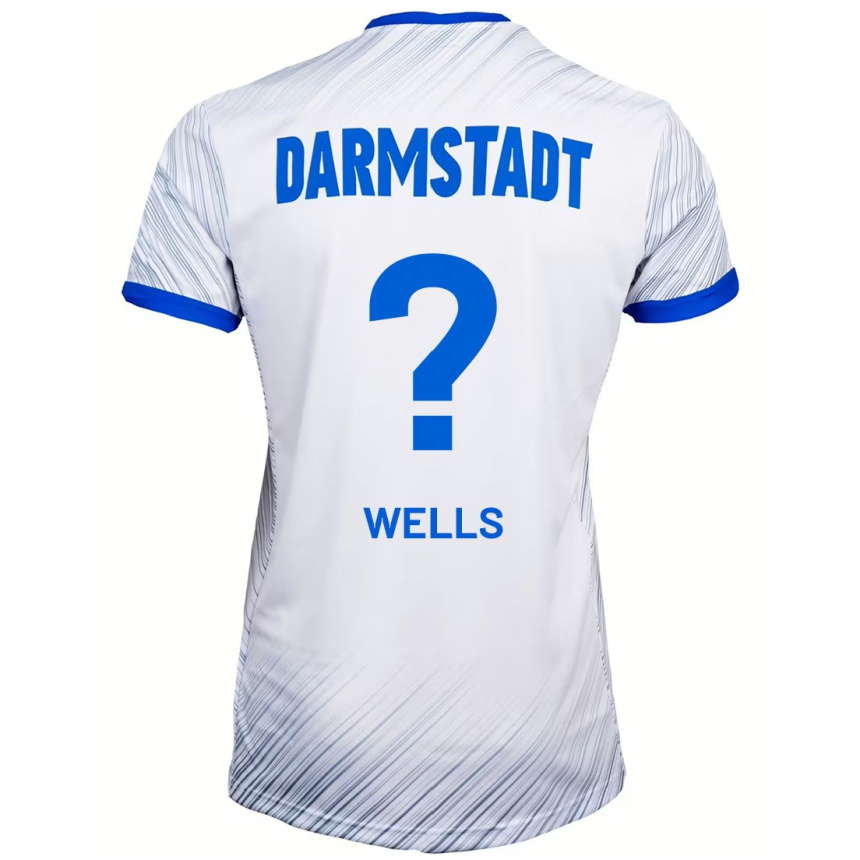 Kinder Fußball Finnley Wells #0 Weiß Blau Auswärtstrikot Trikot 2024/25 T-Shirt Luxemburg