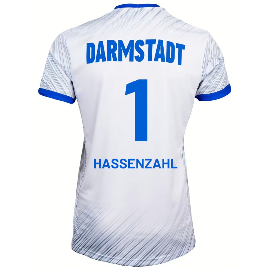 Kinder Fußball Leon Hassenzahl #1 Weiß Blau Auswärtstrikot Trikot 2024/25 T-Shirt Luxemburg