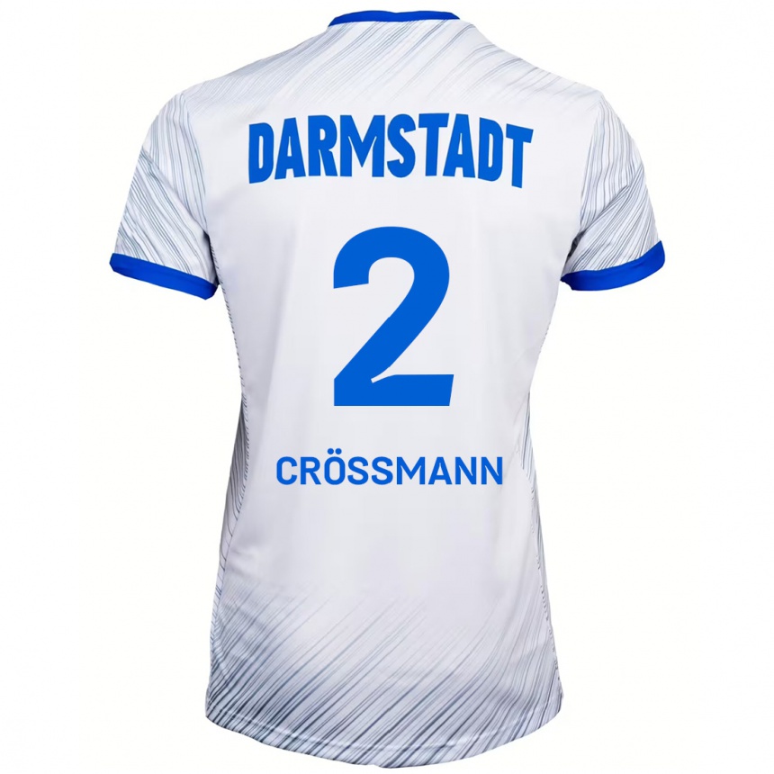 Kinder Fußball Elias Crößmann #2 Weiß Blau Auswärtstrikot Trikot 2024/25 T-Shirt Luxemburg