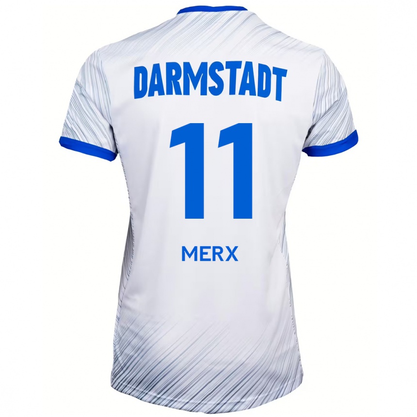 Kinder Fußball Manolo Merx #11 Weiß Blau Auswärtstrikot Trikot 2024/25 T-Shirt Luxemburg