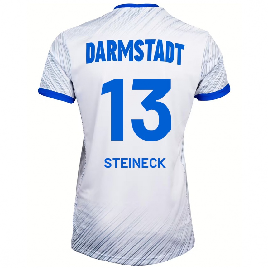 Kinder Fußball Tom Steineck #13 Weiß Blau Auswärtstrikot Trikot 2024/25 T-Shirt Luxemburg