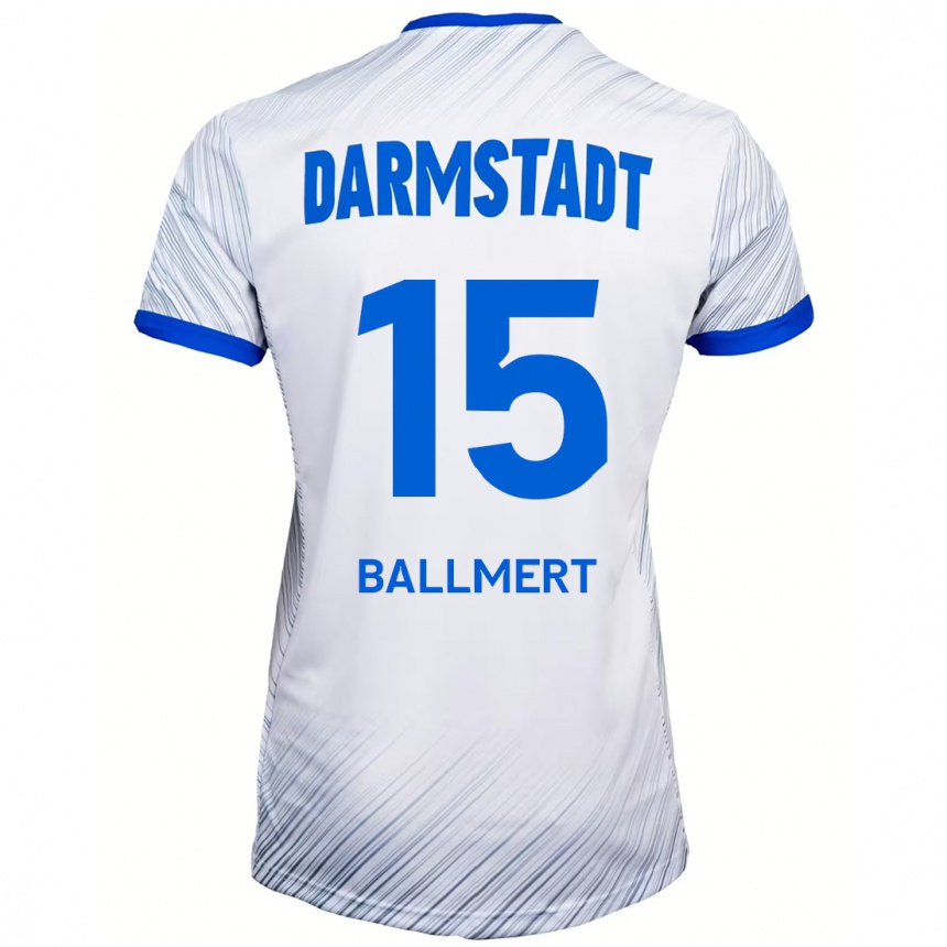 Kinder Fußball Markus Ballmert #15 Weiß Blau Auswärtstrikot Trikot 2024/25 T-Shirt Luxemburg