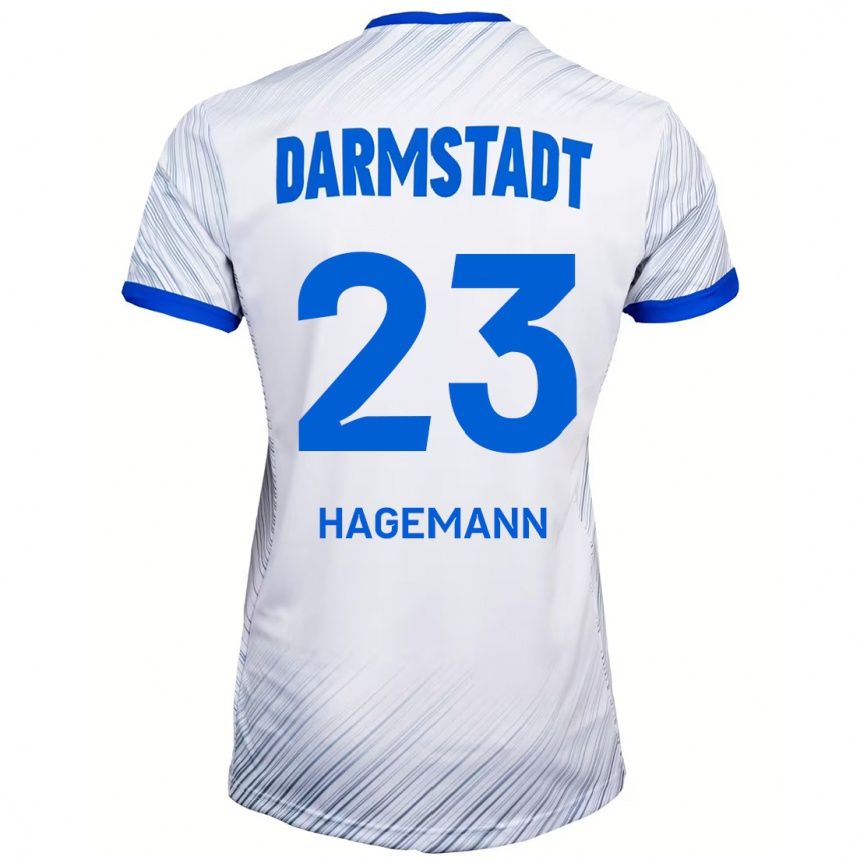 Kinder Fußball Emil Hagemann #23 Weiß Blau Auswärtstrikot Trikot 2024/25 T-Shirt Luxemburg