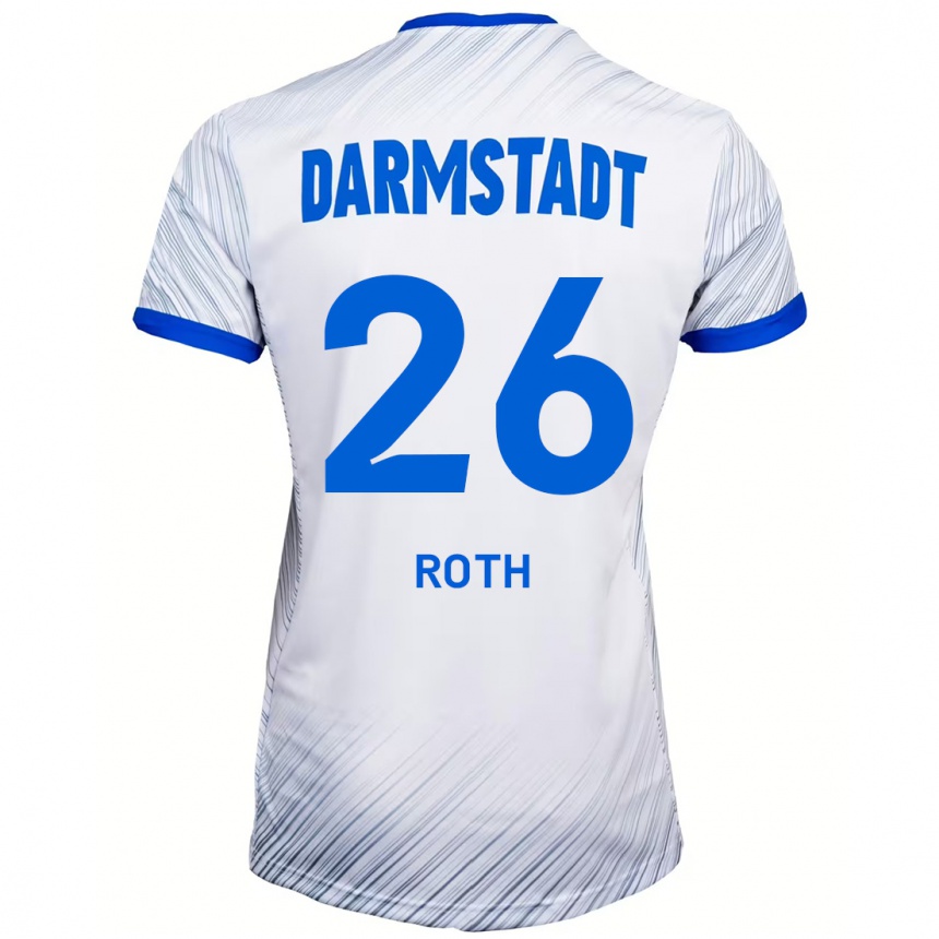 Kinder Fußball Maximilian Roth #26 Weiß Blau Auswärtstrikot Trikot 2024/25 T-Shirt Luxemburg