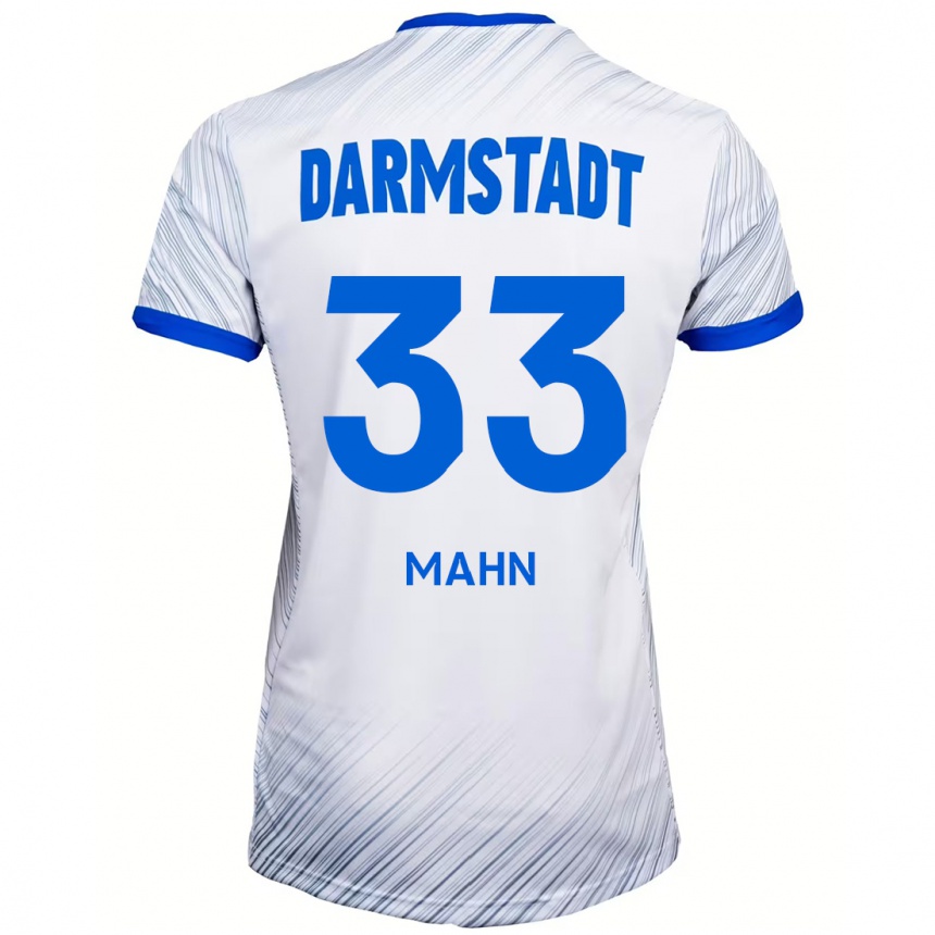 Kinder Fußball Jeremy Mahn #33 Weiß Blau Auswärtstrikot Trikot 2024/25 T-Shirt Luxemburg