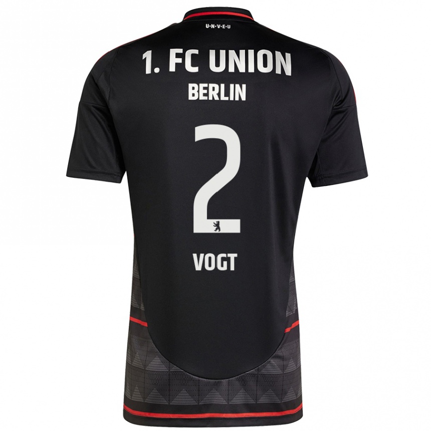 Kinder Fußball Kevin Vogt #2 Schwarz Auswärtstrikot Trikot 2024/25 T-Shirt Luxemburg