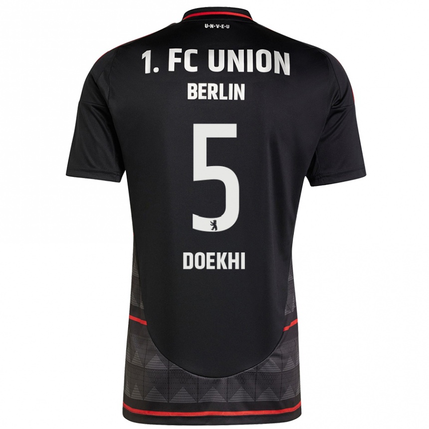 Kinder Fußball Danilho Doekhi #5 Schwarz Auswärtstrikot Trikot 2024/25 T-Shirt Luxemburg