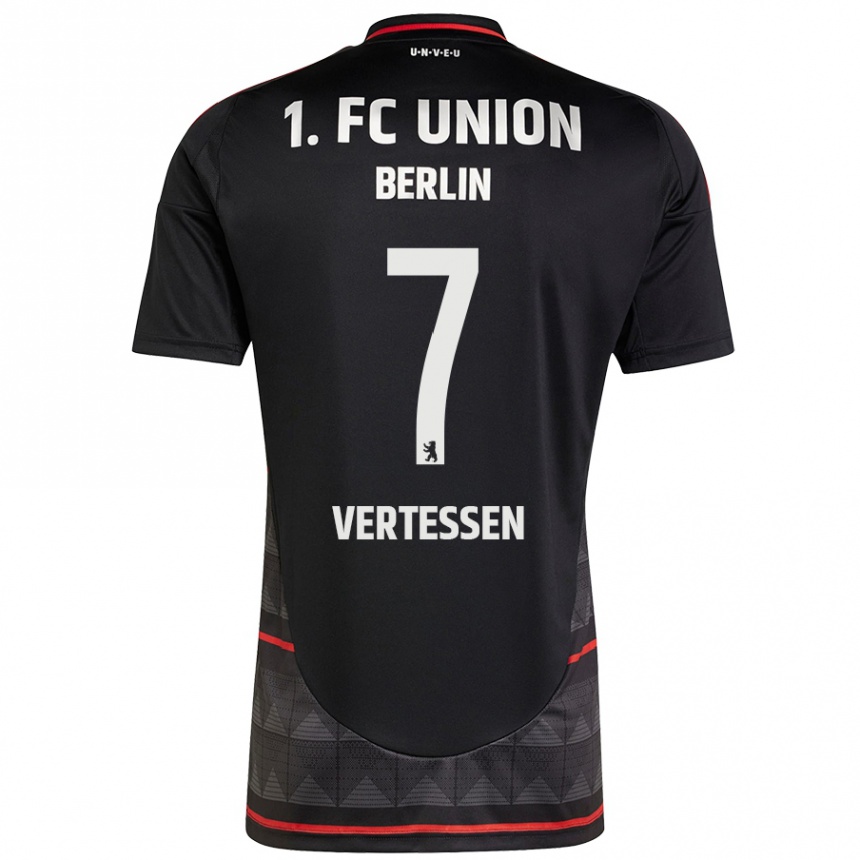 Kinder Fußball Yorbe Vertessen #7 Schwarz Auswärtstrikot Trikot 2024/25 T-Shirt Luxemburg