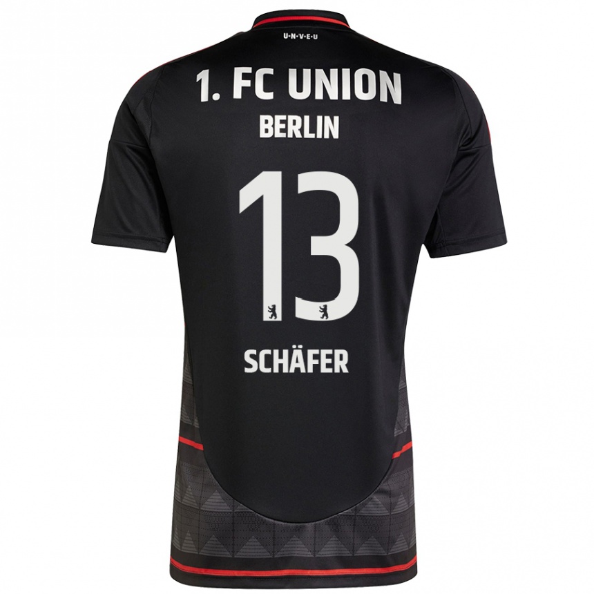 Kinder Fußball András Schäfer #13 Schwarz Auswärtstrikot Trikot 2024/25 T-Shirt Luxemburg