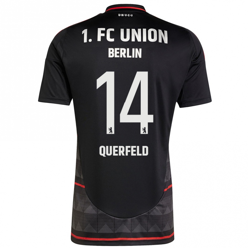 Kinder Fußball Leopold Querfeld #14 Schwarz Auswärtstrikot Trikot 2024/25 T-Shirt Luxemburg